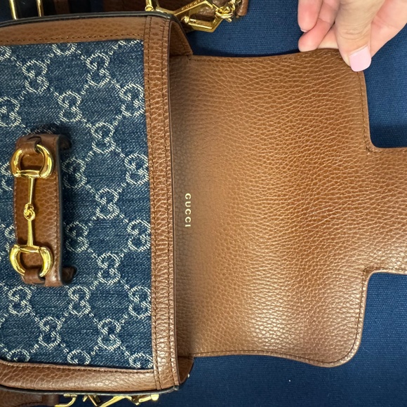 Gucci Denim/leather Horse Bit shoulder bag - Picture 6 of 10